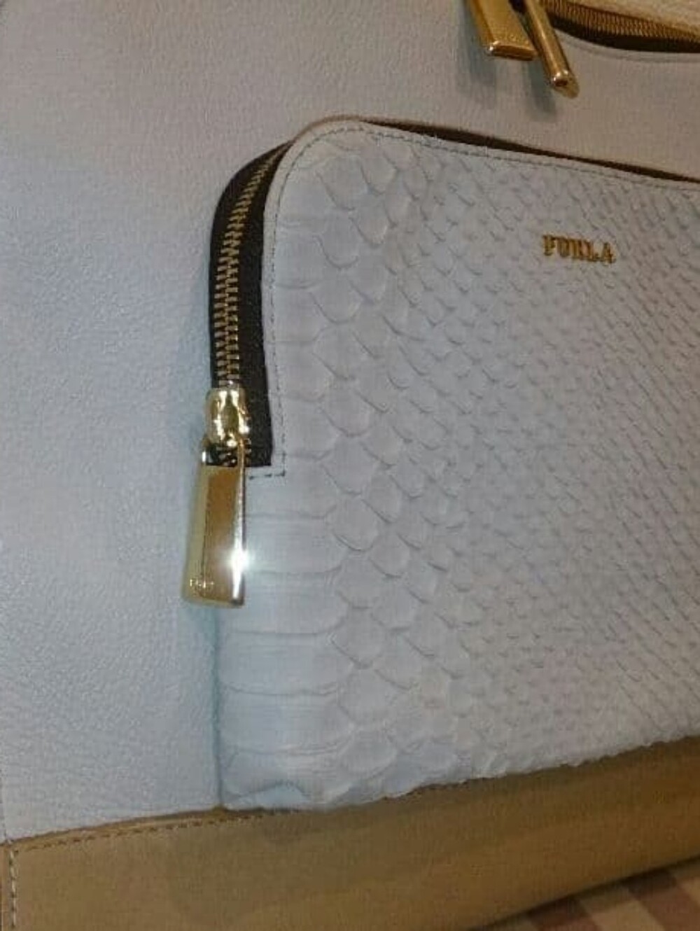 NWOT Furla FRIDA calf Leather Satchel, Dust Bag, Msrp $548 MINT - Picture 14 of 16